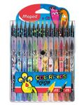 Set Maped Color Peps - Monster, 12 carioci + 15 creioane - 1t