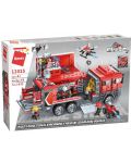 Set de construcții Qman - Brigada de pompieri de urgență, 1431 piese - 1t