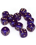 Set de zaruri Chessex Borealis Luminary Dice Block - Royal Purple/Gold, 12 bucăți - 3t