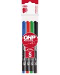 Set de OHP  markeri Ico - 4 culori, S, 0.3 mm - 1t