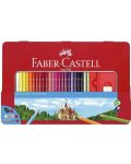 Set de creioane colorate Faber-Castell Castel - 48 de culori, cutie metalică - 1t
