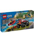 Constructor LEGO City - Camion de pompieri 4 x 4 cu barca de salvare (60412) - 1t
