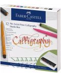 Set Markere caligrafice Faber-Castell Pitt Artist - 12 buc. - 1t