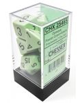 Set zaruri Chessex Opaque Pastel - Green/black Polyhedral, 7 bucati - 1t