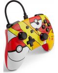 Controller PowerA - Enhanced, cu fir, pentru Nintendo Switch, Pokemon: Pikachu Pop Art - 2t