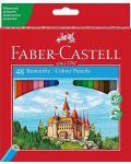 Set creioane colorate Faber-Castell - Castel, 48 bucati, cu ascutitoare - 1t
