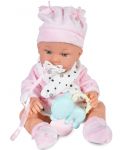 Papusa bebe Moni - Cu halat roz si accesorii, 36 cm - 3t