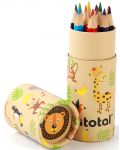Cutie de creioane I-Total Animals - 12 culori - 2t