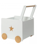 Cutie pentru jucării cu roți Ginger Home - Din lemn, albă, 38 х 45 х 54 cm - 3t