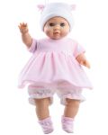 Papusa-bebe Paola Reina Manus - Eymi, cu tunica roz si pantalonasi, 36 cm - 1t