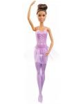 Papusa Mattel Barbie -Balerina, cu parul castaniu si rochie mov - 2t