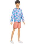 Păpușă Barbie  Fashionistas - 219, Ken, cu o bluză cu inimioare - 4t