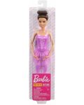 Papusa Mattel Barbie -Balerina, cu parul castaniu si rochie mov - 1t