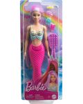 Păpușă Barbie  - Sirenă cu păr mov și accesorii - 2t