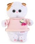 Jucarie de plus Budi Basa - Pisica Li-Li, bebe, cu bluza roz si brosa, 20 cm - 1t