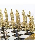 Șah de lux Manopoulos - Renaștere, câmpuri negre, 36 x 36 cm - 4t