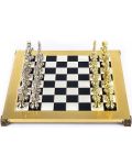 Șah de lux Manopoulos - Renaștere, câmpuri negre, 36 x 36 cm - 1t