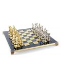 Șah de lux Manopoulos - Renaștere, câmpuri albastre, 36 x 36 cm - 2t