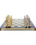 Șah de lux Manopoulos - Renaștere, câmpuri albastre, 36 x 36 cm - 1t