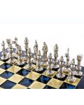 Șah de lux Manopoulos - Renaștere, câmpuri albastre, 36 x 36 cm - 5t