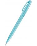 Marker pensula Pentel Sign Pen - SES15C,albastru - 1t