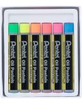 Pentel Arts Oil Pastels - Fluo, 6 culori  - 2t