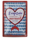 Placuta metalica  - A captain and his beautiful mermaid live here - 1t