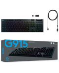 Tastatura mecanica Logitech - G915, Tactile, US, neagra - 9t