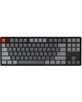 Tastatura mecanica Keychron - K8 HS TKL, maro optic, RGB, negru - 1t