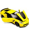Mașină din metal Welly - Chevrolet Corvette Z06, 1:24, galben - 2t