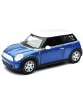 Mașinuță metalică Newray - Mini Cooper, 1:24, albastră - 1t