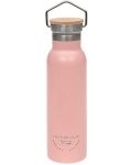 Sticlă metalică Lassig - Adventure, 460 ml, roz - 1t