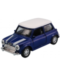 Mașinuță metalică Newray - Mini Cooper din 1959, 1:32, albastră - 1t
