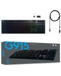 Tastatura mecanica Logitech - G915, Us Layout, linear switches, neagra - 10t