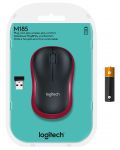 Mouse Logitech - M185, wireless, rosu - 9t