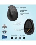 Mouse Logitech - Lift Vertical EMEA, optic, wireless, negru - 7t