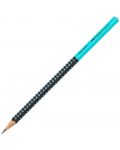 Creion Faber-Castell Grip - HB, negru si turcoaz - 1t