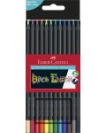 Creioane colorate Faber Castell - Black Edition, 12 culori - 1t