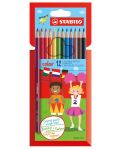 Creioane colorate Stabilo - 12 culori - 1t