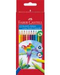 Creioane Faber-Castell - Triangular, 12 culori - 1t