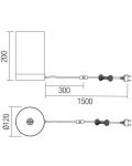 Lampă de masă Smarter - Tube 01-3146, IP20, E14, 1x28W, nichel-gri mat - 2t