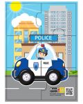 Puzzle educațional vorbitor Jagu - Mașină de poliție, 6 piese - 1t