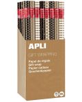 Hârtie de împachetat Apli - Kraft, cu motive negre și colorate, asortiment - 1t