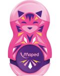 Ascutitoare cu radiera 2 in 1 Maped Mini Cute - Loopy, roz - 1t