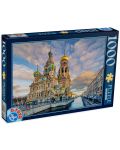 Puzzle  D-Toys de 1000 piese - Church of the Savior on Blood, Sankt Petersburg - 1t