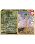 Puzzle Educa de 2 x 1000 piese - Lacul cu nuferi, Claude Monet - 1t