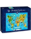 Puzzle Bluebird de 260 piese - World Travel Map - 1t