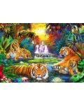 Puzzle Bluebird de 1000 piese - Family at the Jungle Pool - 2t