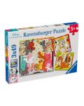 Puzzle Ravensburger din 3 x 49 de piese - Animale Disney - 1t