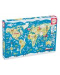 Puzzle Educa de 200 piese - Harta lumii - 1t